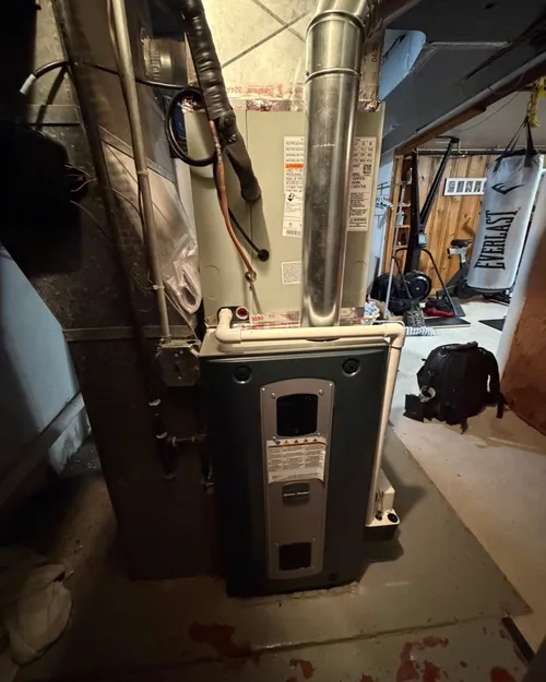 New furnace installed in a basement