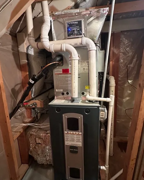 New furnace in an attic space, with an air purifier added