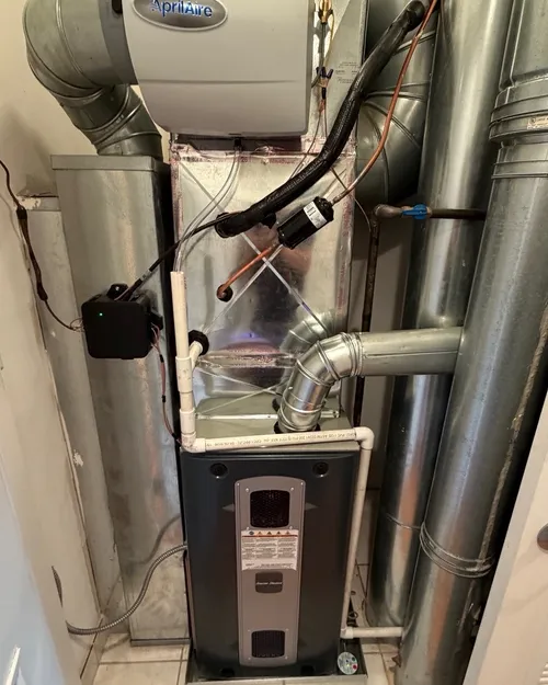 New furnace with a humidifier added for more comfortable winter air